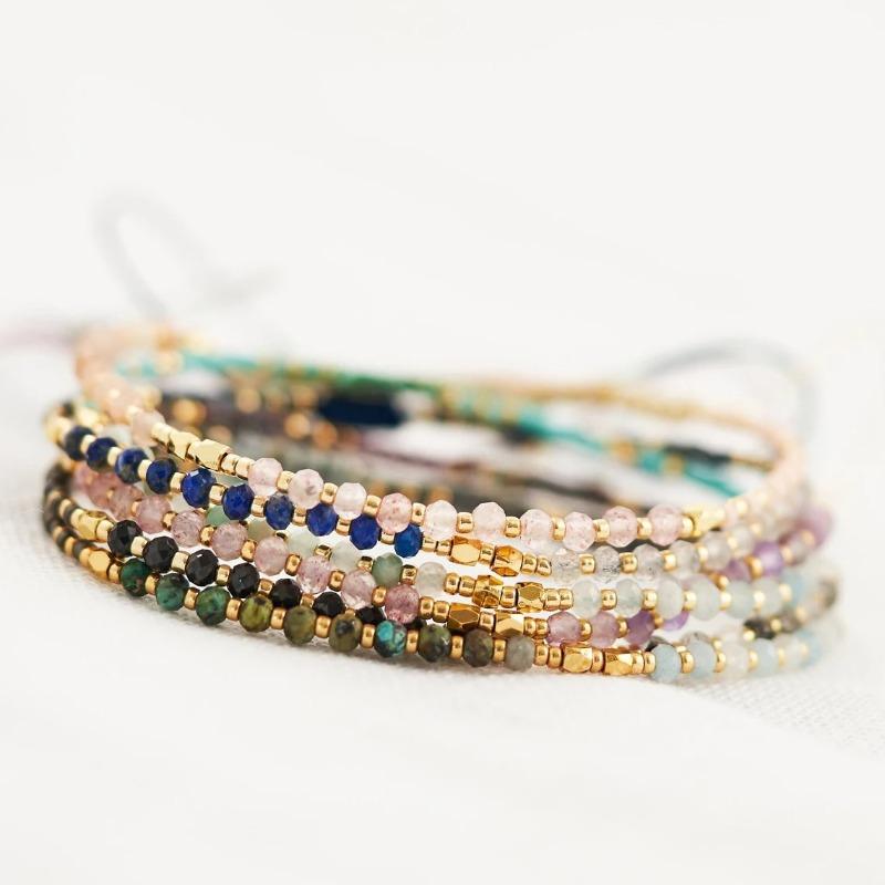 Bohemian Bracelet, Natural Stone Ladies Bracelet, Rice Bead Beaded Bracelet, Hand-woven.