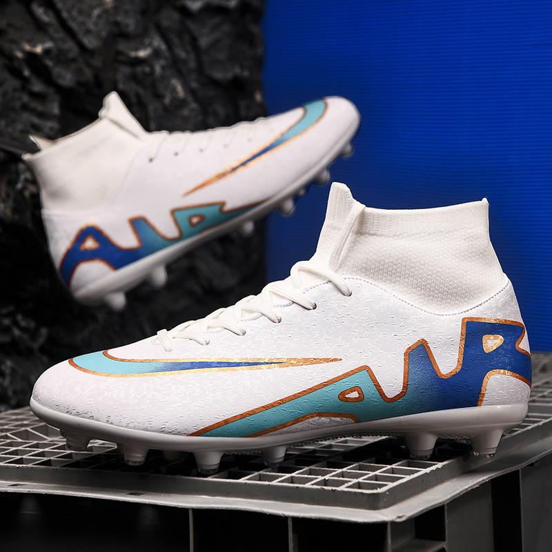 A 2025 high-top football shoe AG long nail TF broken nail youth male student training competition sports shoes