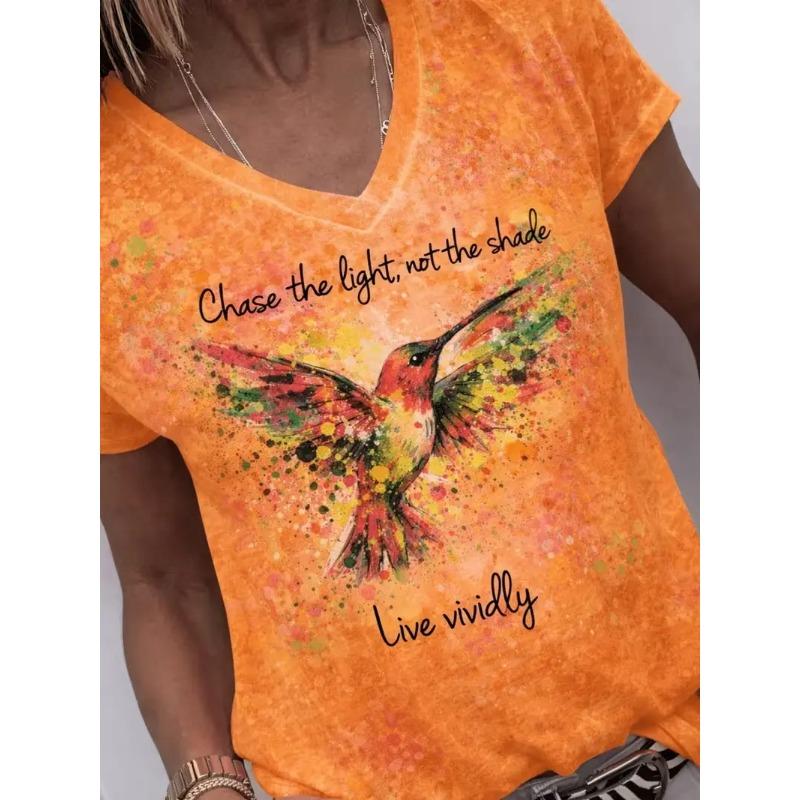 Women s V-neck short-sleeved T-shirt S