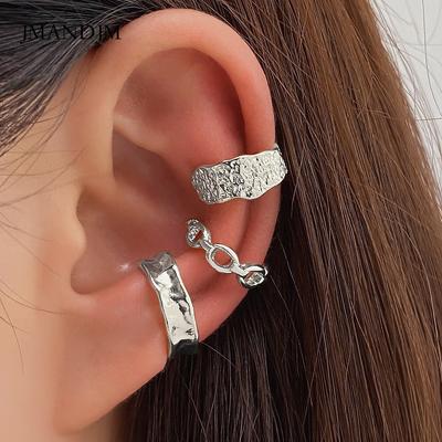 Fashion OL Ear Beating Pattern Alloy Ear Clip 3-piece Set Creative Fold U-shaped Ear Bone Clip Without Ear Hole Female