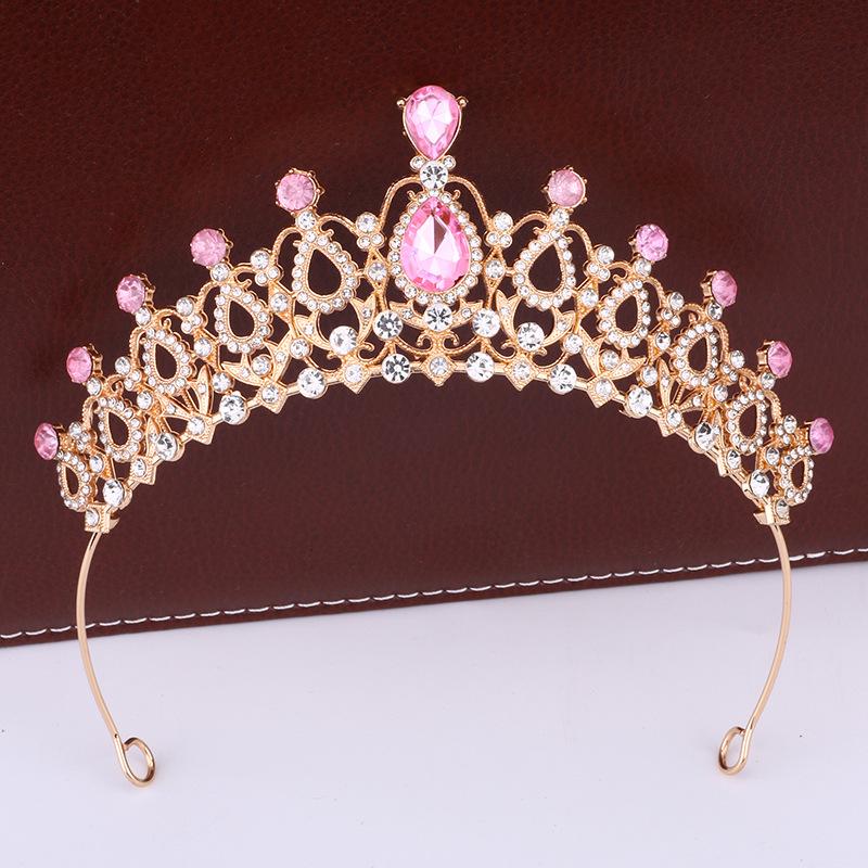 Retro Bridal Crown Tiara Princess Prom Party Queen Hair Crown Alloy Rhinestone Crown
