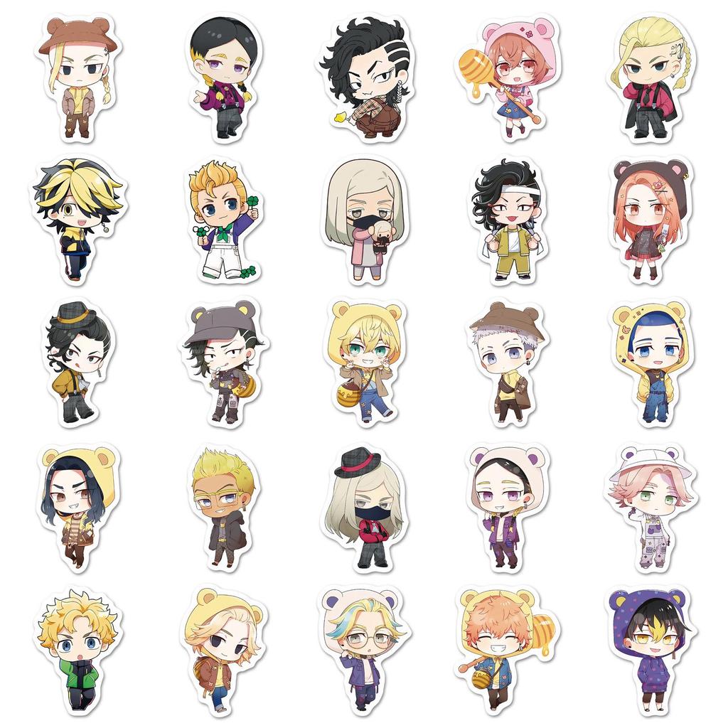 50 Sheets Tokyo Revengers Q Version Anime Stickers for DIY Decor - Insulated Cups, Journals, Computers