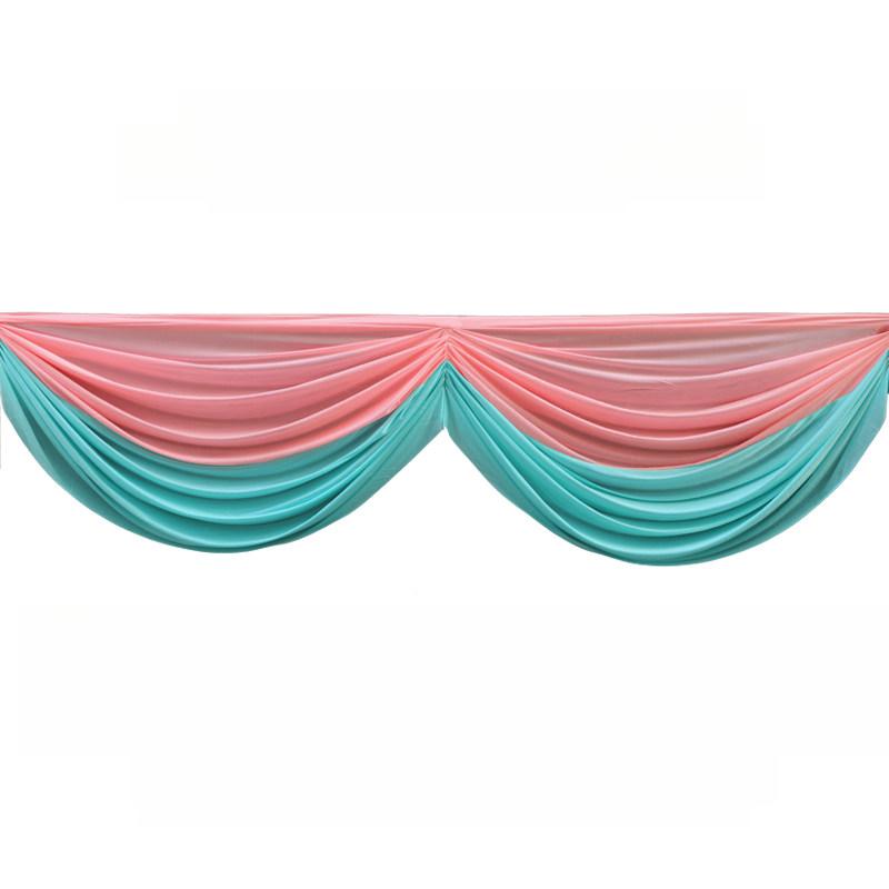 

Wedding Swag Valance Curtain, Double-Layered Colorful Drape for Wedding Stage Staircase Backdrop Banquet Engagement Party Decor W200xH55cm
