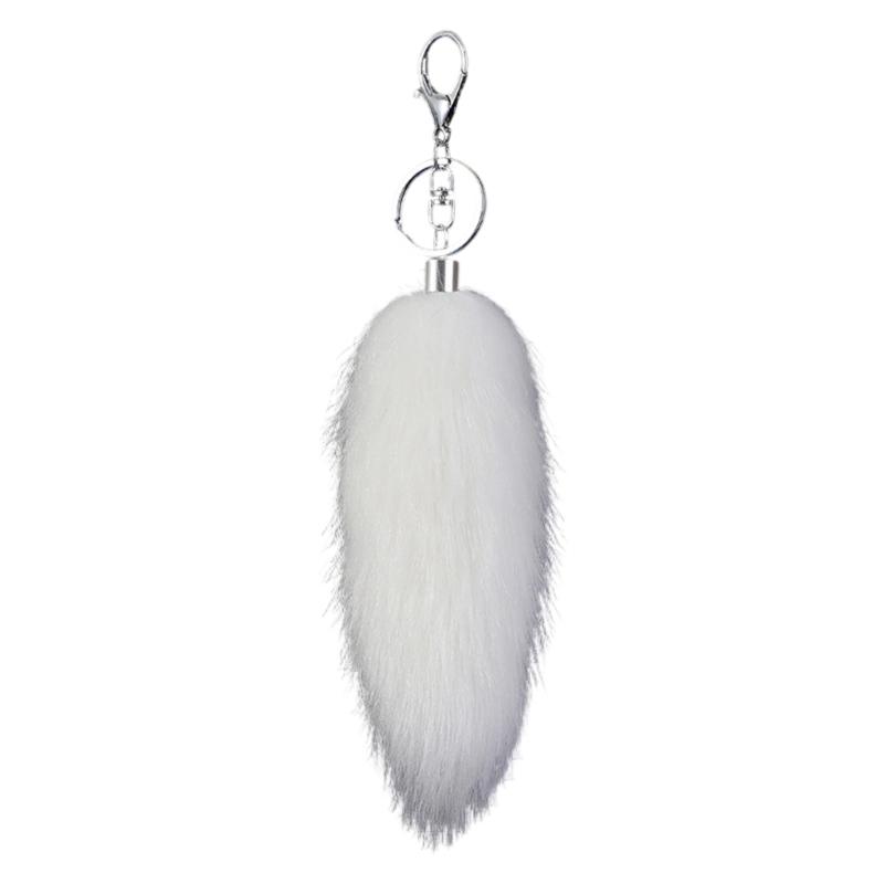 Stylish Artificial Animal Tail Keychain Soft Plush Key Ring Versatile Bag Decoration Youth Fashion Accessory for Purse