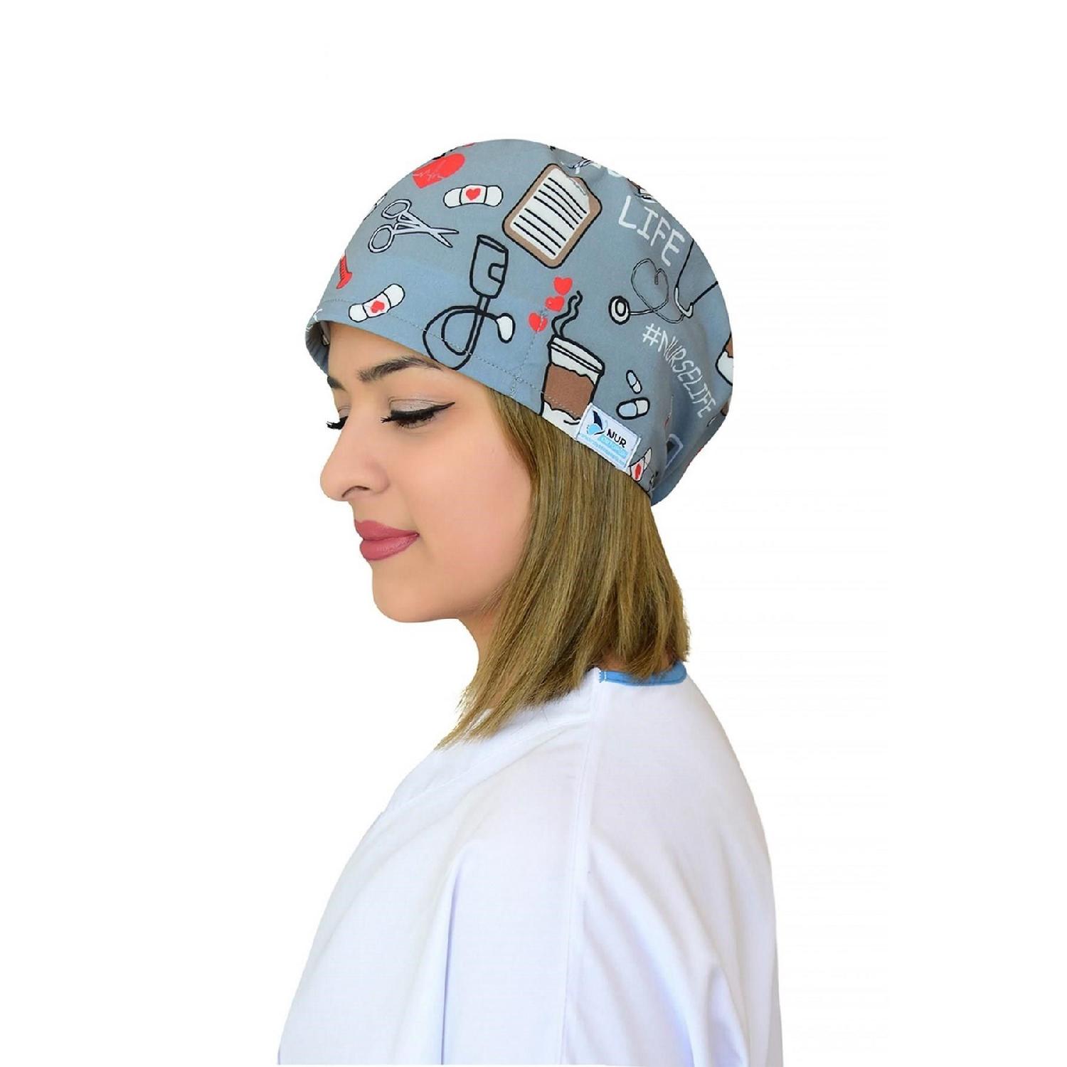 

Unisex Nurse Life Patterned Surgical Bone Doctor Nurse Hair Bone сірий колір