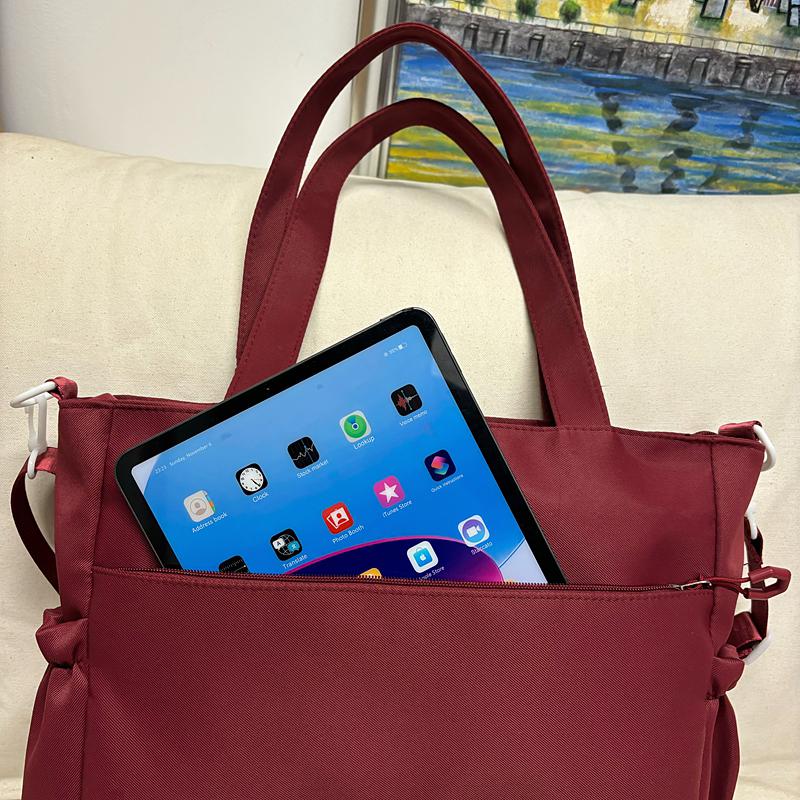 Kontrastfarbene Umhängetasche mit großer Kapazität, Mädchen-Schulter-Tragetasche, Studentische Unterrichtstasche mit Münzfach