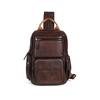 Whatna Antique-Style Tanned Natural Cowhide Leather One-Shoulder Bag for Men, 3-Way, Crossbody, Shoulder, Chest, Backpack, Handbag, Holds A4 and iPad