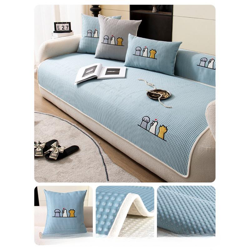 Sofa Cool Bamboo Mat Cartoon Cushion Summer Summer Non-Slip Sofa Full Cover Cloth