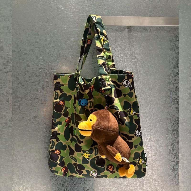 

Babymilo Monkey Canvas Bag 25 New Homegirl Same Camouflage Cartoon Doll Handbag Storage Tote Bag Camouflage bag + little monkey pendant