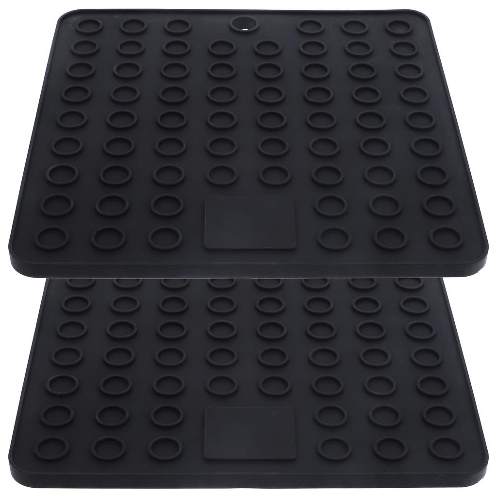 2pcs Silicone Drying Mat Kitchen Counter Cushion Heat Resistant Dish Draining Mat For Cups Bowls Bar Countertop Waterproof Mats