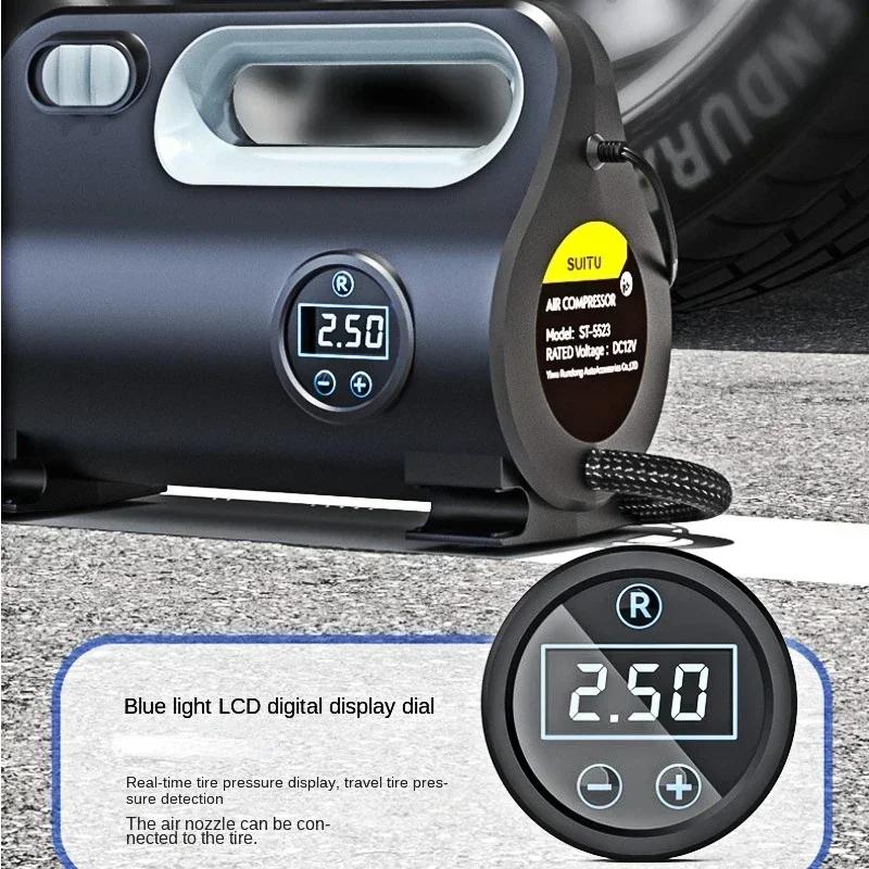 Smart Wireless Tire Inflator with LED Digital Display, Auto Stop Preset Pressure, Mini Portable for Car, Motorcycle, Bike, Ball