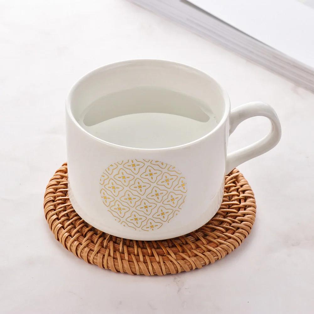 Placemats Kitchen Handmade Cup Mats Table Padding Bowl Pad Rattan Coasters