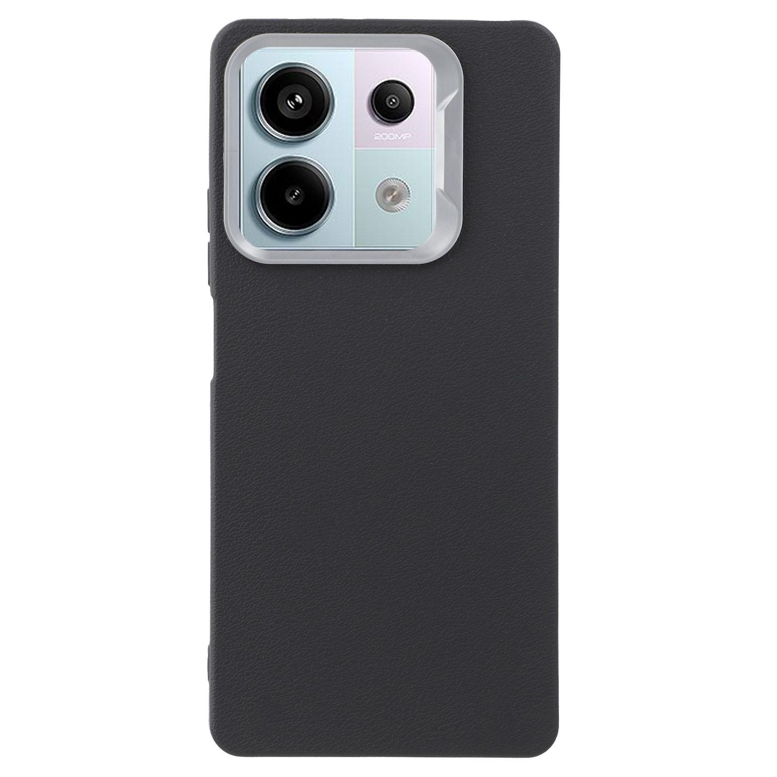 

Для Xiaomi Redmi Note 13 Pro 5G/Poco X6 5G Чехол Текстурированный кожей ТПУ Противоударный Чехол для телефона Black