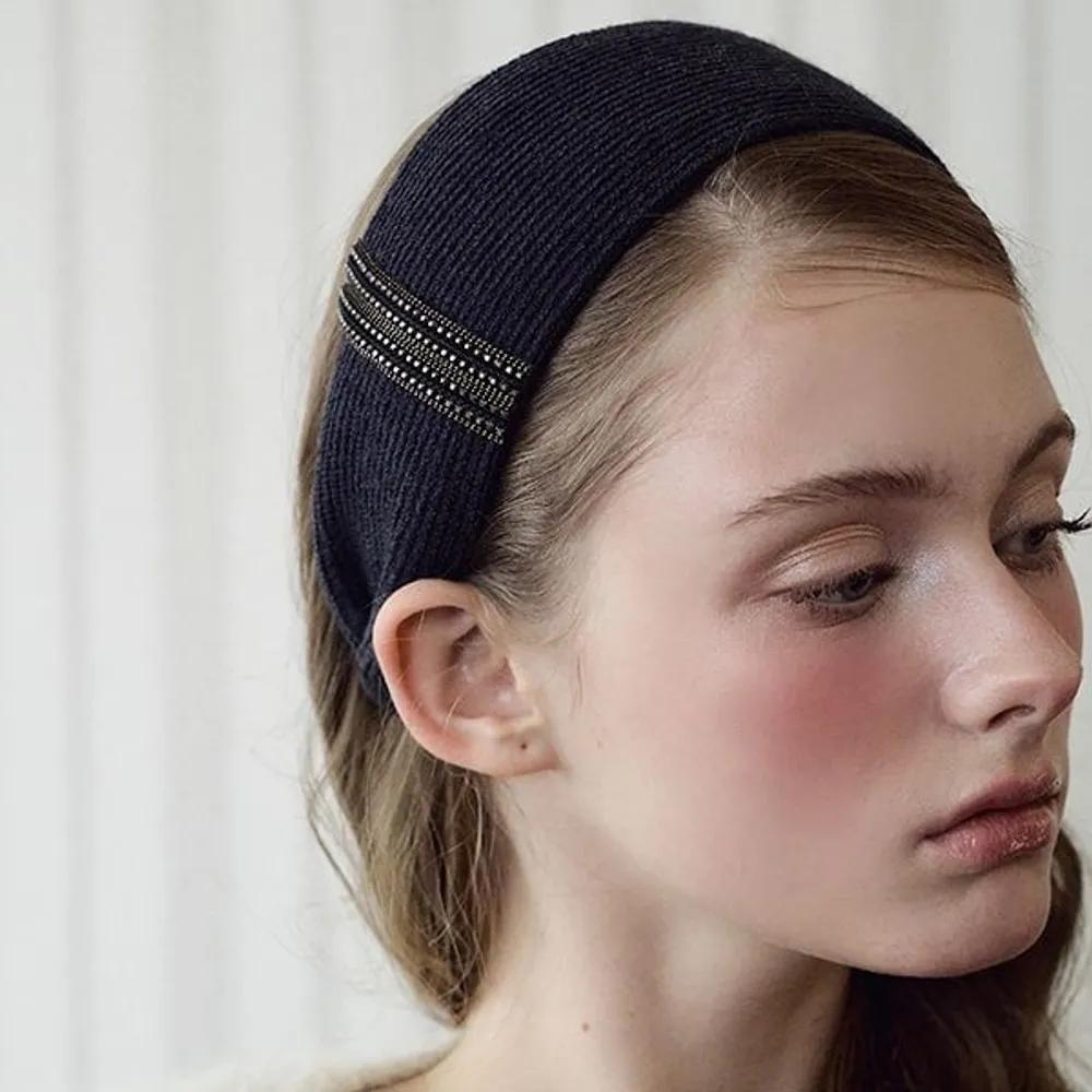 Triple Crystal Knit Hairband LFHB0782 brown