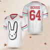 Bad Bunny Y2K Unisex Oversized Fußballtrikot V-Ausschnitt Kurzarm T-Shirt Vintage Hip Hop Grafik Nummer Print Streetwear T-Shirts