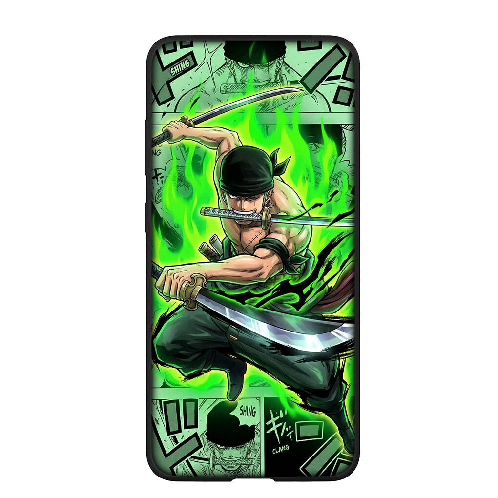 Coque de téléphone pour Samsung Galaxy S25 S23 S24 Ultra FE Plus A05 A06 A15 A16 A36 A37 A35 A54 A55 A56 A57 A25 A26 A53 A17 A52 One Pieces Roronoa Zoro Housse