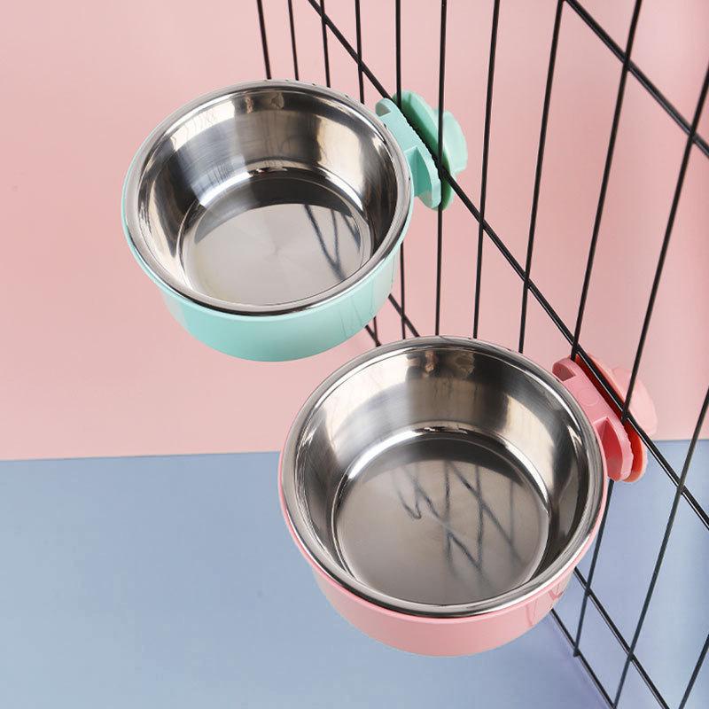 Stainless Steel 2-in-1 Pet Bowl Anti-Spill Fixed Hanging Dog Water Food Bowl for Crate Kennel No-Slip Puppy Feeder 5