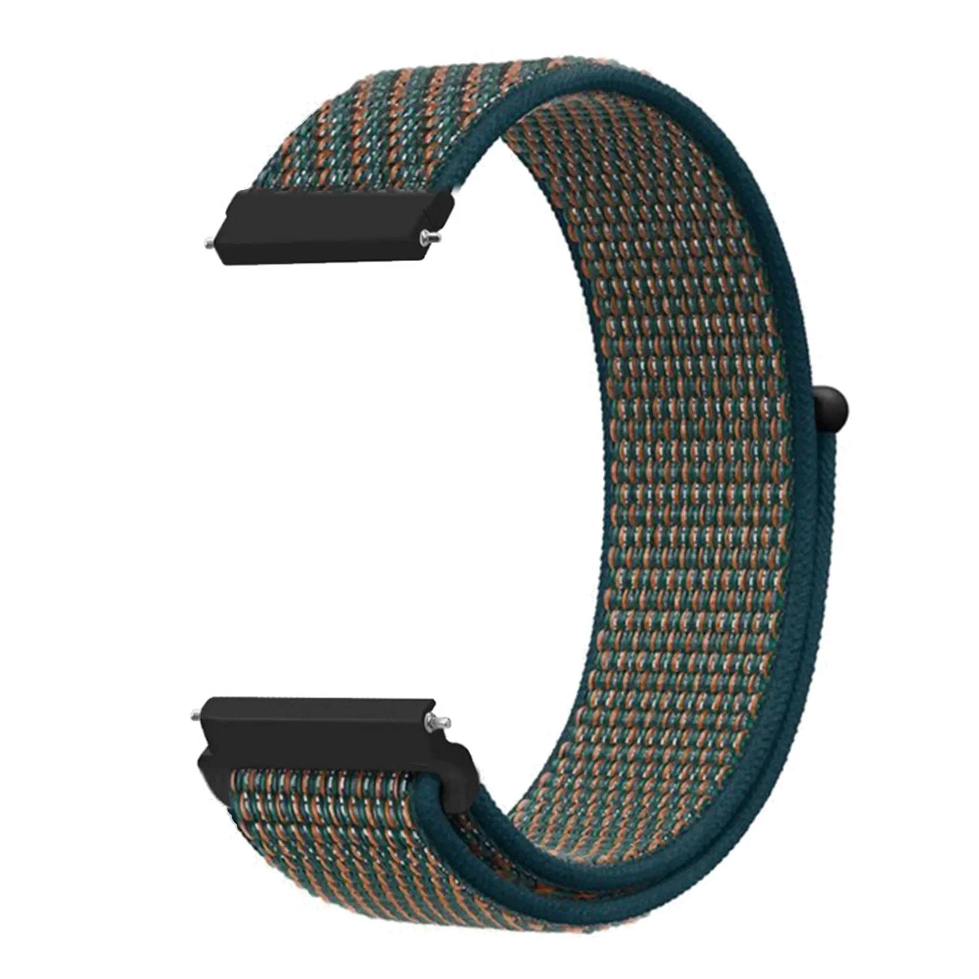

20mm 22mm Nylon Strap For Garmin Forerunner 55 165 265 255 Replacement wristband for Gramin Active 5/Vivomove Trend/Vivoactive 5 20mm темного кольору морської хвилі