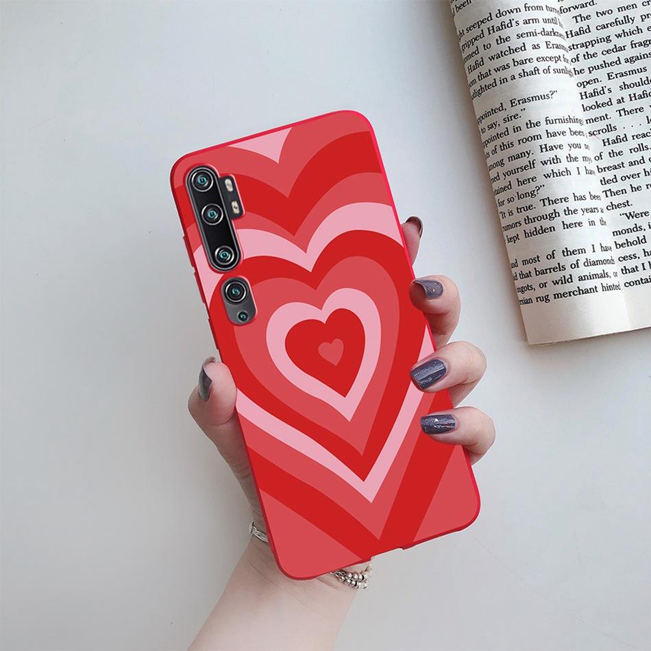 Love Heart Sunflower Case for Xiaomi Mi Note 10 Pro Case Bumper Silicone Back Cover for Xiomi Xiaomi Mi Note 10 Note10 Pro Case
