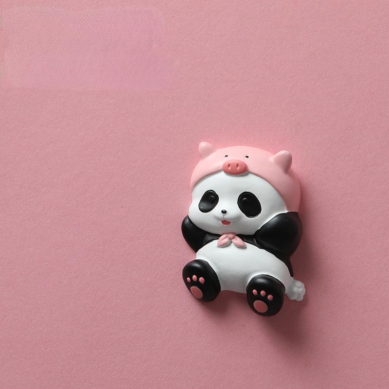 Panda Refrigerator Magnetic Sticker Resin Refrigerator Decoration Magnet Creative Magnetic Sticker Po Wall