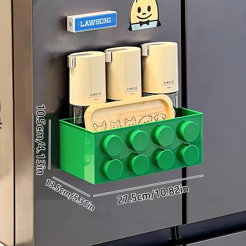 Magnetic Fridge Organizer - Colorful Multi-Compartment Storage Basket for Kitchen & Desk. Save Space, Stay Organized!