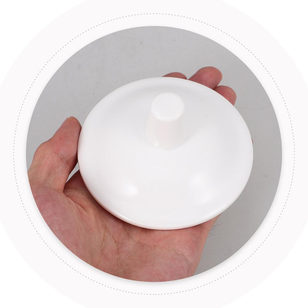 White Ceramic Teapot Lid Mug Lid Replacement Porcelain Cover 7.3cm Round Drink Cup Accessory Coffee Tea Tea Kettle Cover