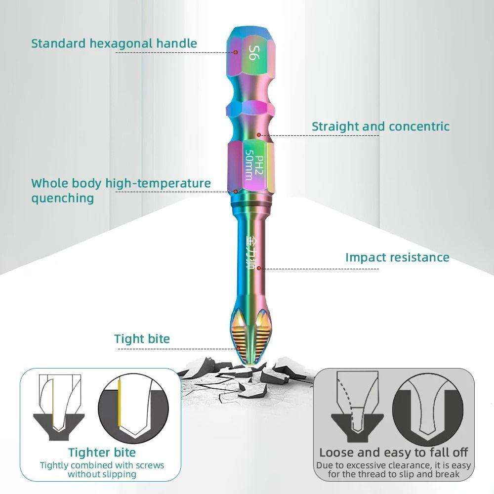6/8 Stück Hochhärte Kreuzschraubendreherbits Bohrmaschine Schraubendreherkopf Elektrische Schraubendreher