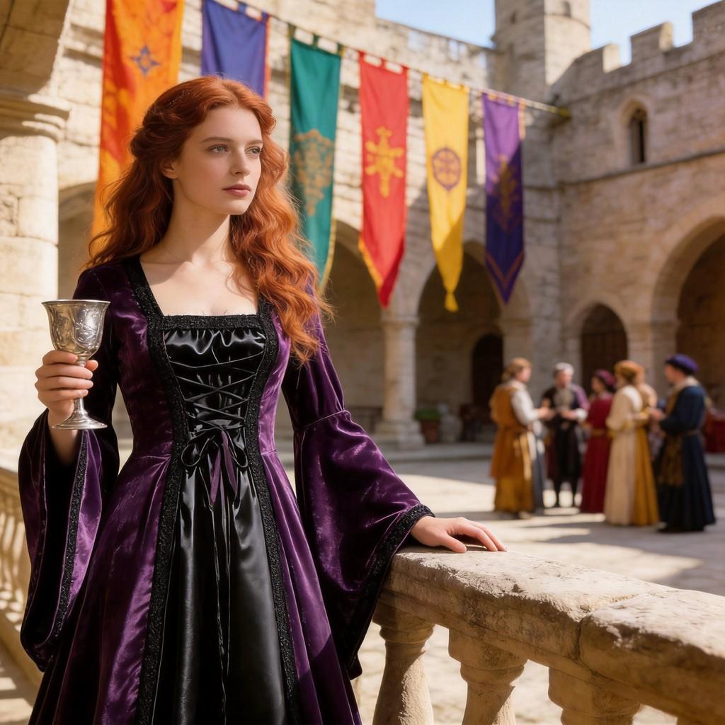 Abito Medievale Rinascimentale Con Corsetto Per Cosplay ed Eventi in Costume