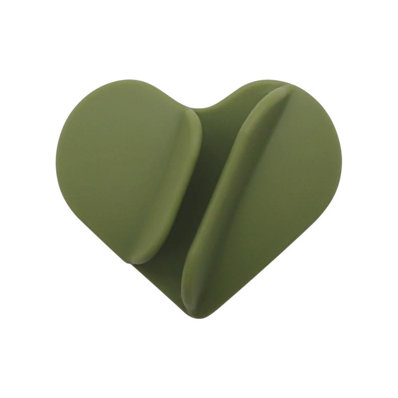 Heart Silicone Lip Gloss Holder Phone Case Adhesive Silicone Lip Gloss Holder for Most Smartphone Lipstick Lip Glaze Phone Case оливковое зеленый
