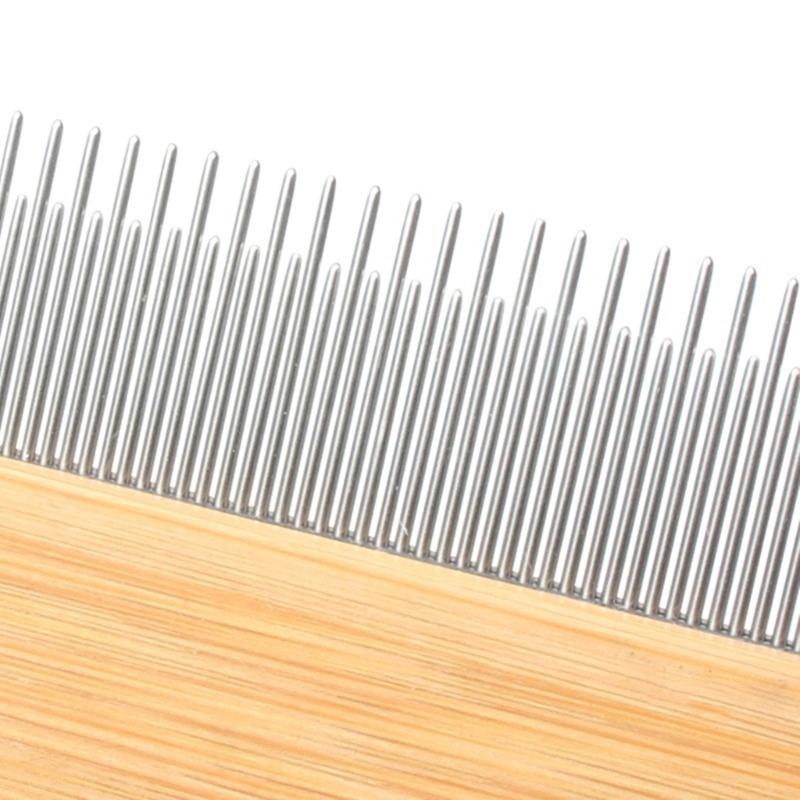 2pcs Bamboos Combs with Wide Fine Teeth Double Sided Lice Comb For Detangling Hair And Removing Fleas From Dogs Cats