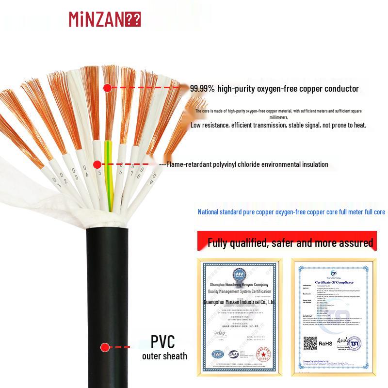 KVVR Multi-Core Signal Control Cable - 10 to 30 Cores, 0.3 to 1.5 mm² Soft Sheath