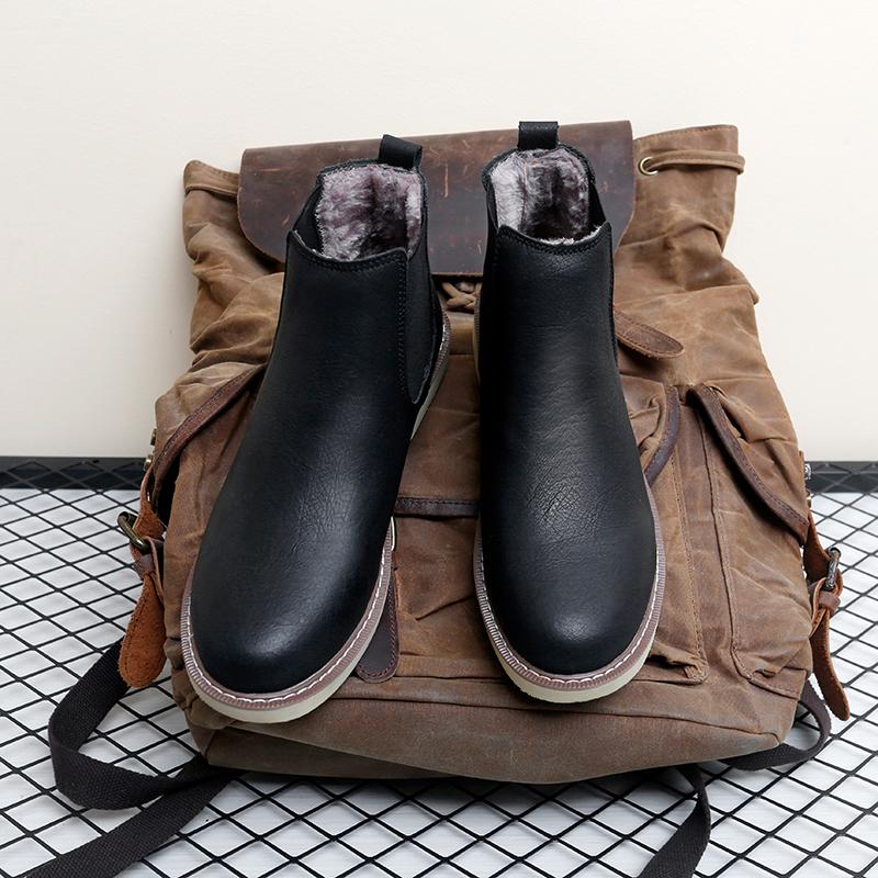 Men's Genuine Leather Chelsea Boots, High-quality Retro Casual Shoes, Comfortable Denim Boots, Street Winter Boots, Large Size48