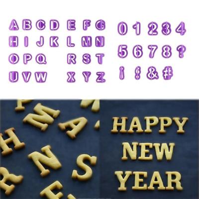 New 40pcs Alphabet Number Letter Character Fondant Cake Decorating Set Icing Cutter Mold Moulds  Tools