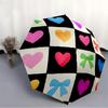 1pc Hearts Bows Automatic Open/Close Umbrella, Portable Folding Umbrella, Compact Travel Umbrella For, Birthday/Christmas Gift 5148
