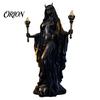Mysteriöse Hexenfigur Hekate Griechische Göttinnenstatue mit magischen Hunden, Fantasy-Thema für Heimdekoration Harzskulptur, Mythologische Tischdekoration