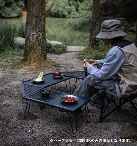 CAMPING MOON Field Rack, Connectable Half Top, Aluminum Top, Black, T-2309-BK