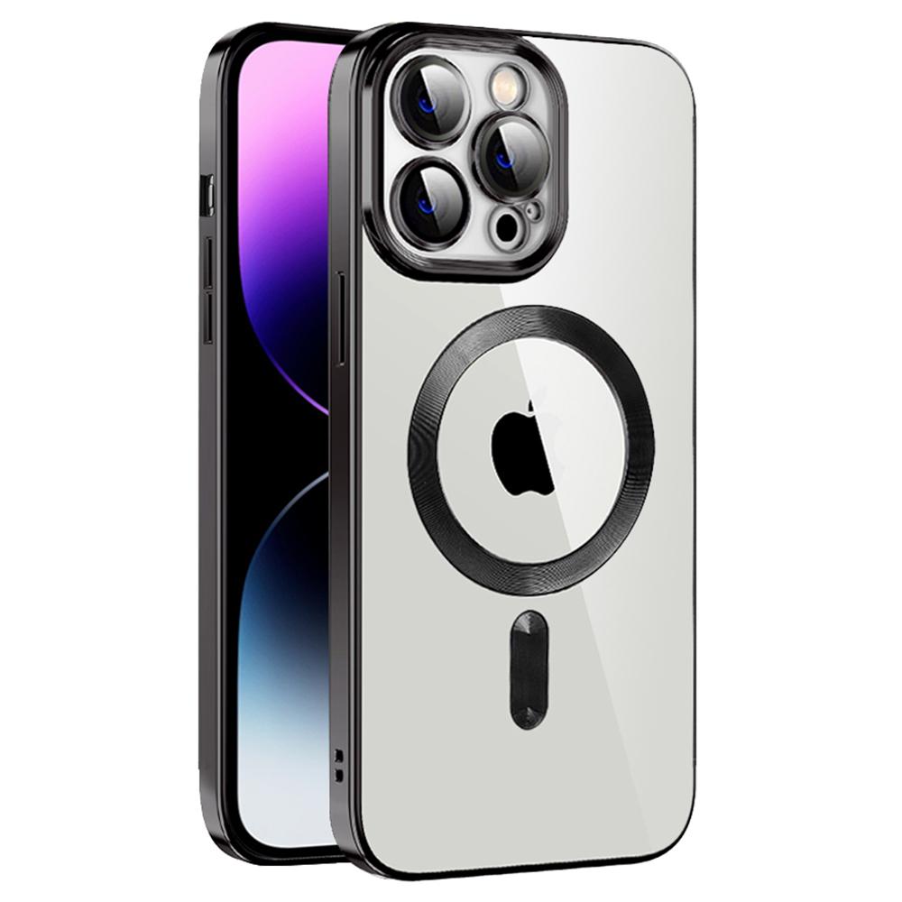 

Phone Case For iPhone 14 Pro Max Compatible with MagSafe CD Texture TPU+PC Phone Cover Black