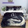 Fox and Moon Pattern Bedding Home Decoration Birthday Gift (1 * duvet cover + 2 * pillowcase, without core)