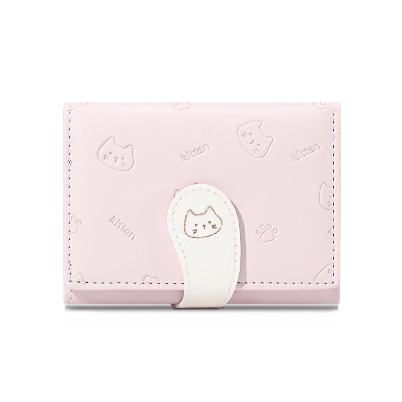 2024 Cartoon Kitten Trifold Wallet: Cute, Compact, Multi-Card Slot for a Fresh Style