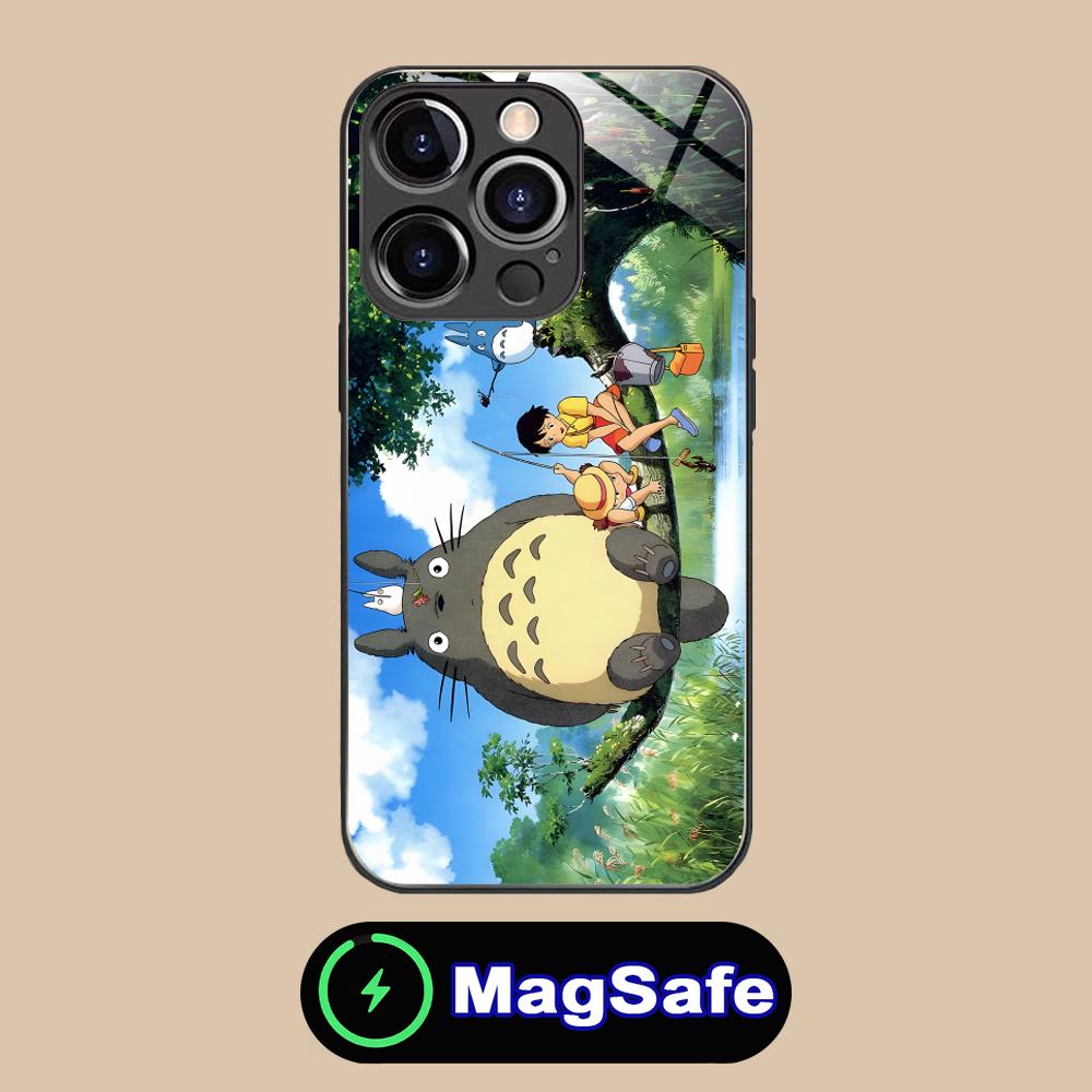 Anime Cute S-Totoros Phone Case for iPhone 16 15 14 13 12 11 Pro Max Plus Mini MagSafe Glass Colour Printing Pretty Smartphone