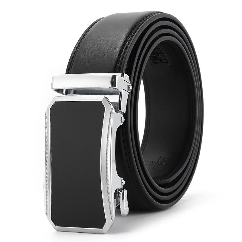 

Новый двухслойный ремень из коровьей кожи для мужчин с автоматической пряжкой, деловой мужской ремень, ремень из натуральной кожи 110-130cm