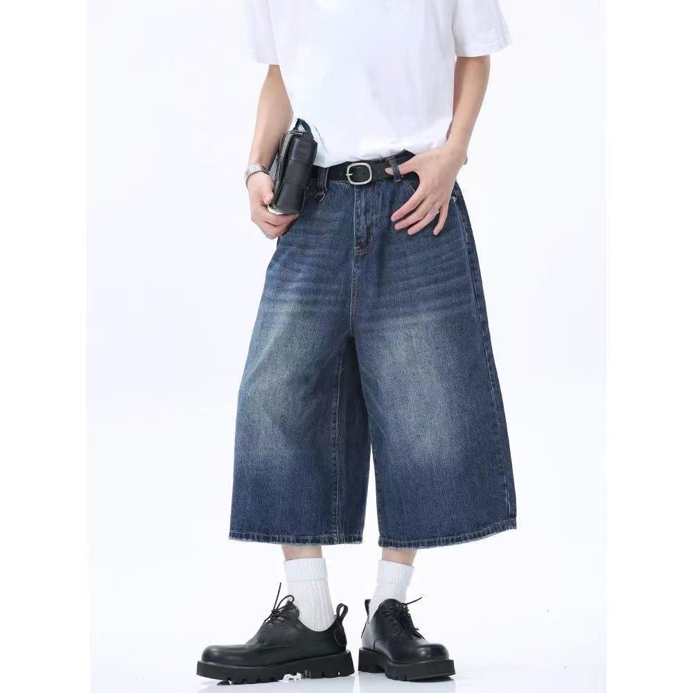 Y2k Retro Women Low Rise Jorts Brushed Black Wash Cropped Baggy Jeans Wide Leg Frayed Denim Short Pants Acubi Fashion