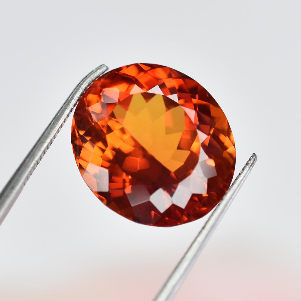 Natural 18 Ct Orange Sapphire Oval Cut Flawless Loose Gemstone On Sale