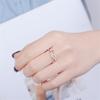 Latest Small Fresh Heart Shaped Creative Double Love Hollow Sterling Tone Jewelry Stylish Fashionable Crystal Stone Opening Rings