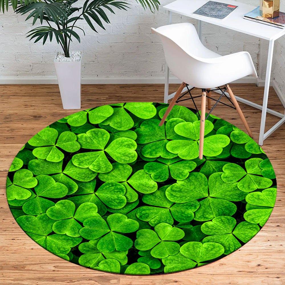 Four-Leaf Clover Luck: Nature's Perfect Symbol for Good Fortune!Round Non-Slip chair mat chair carpet for office Rugs for Office Decor Gift For Valent
