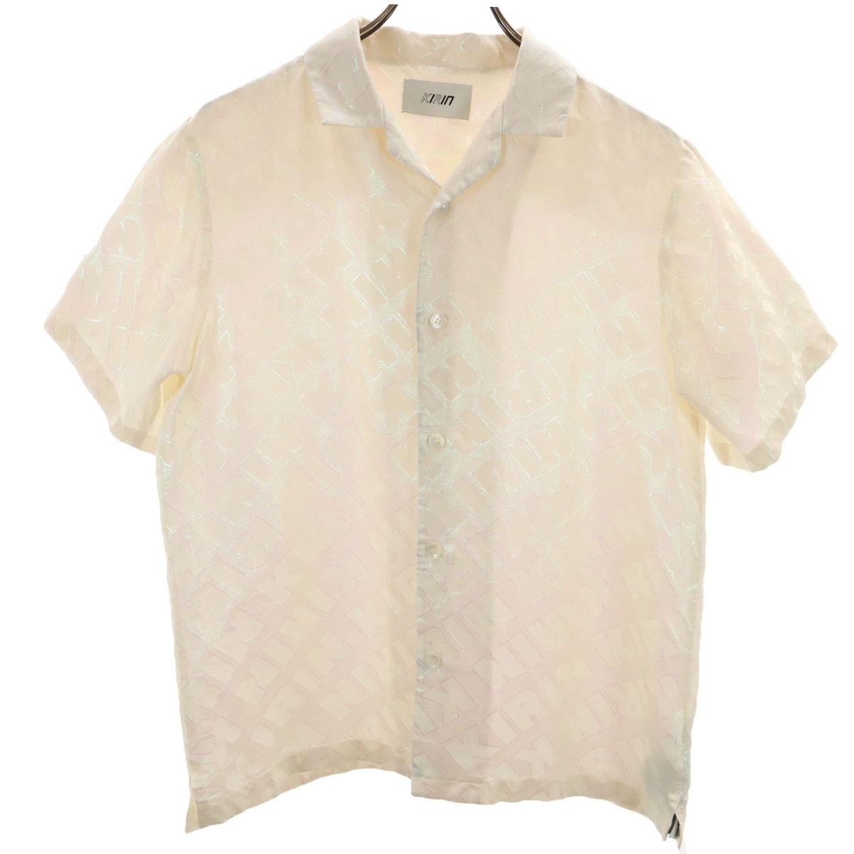 

KIRIN PEGGY GOU Сделано в Италии Логотип по всему узору Рубашка с коротким рукавом Открытый воротник Мужская Б/У