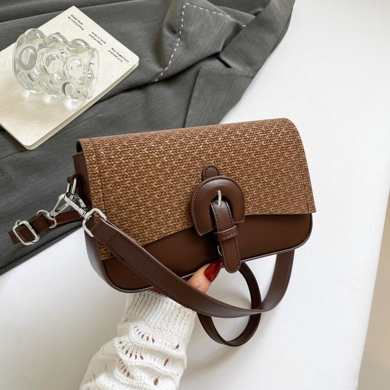 Simple Small Square Bag Autumn New Shoulder Messenger Bag Niche Fashion Texture Solid Color Women's Bag