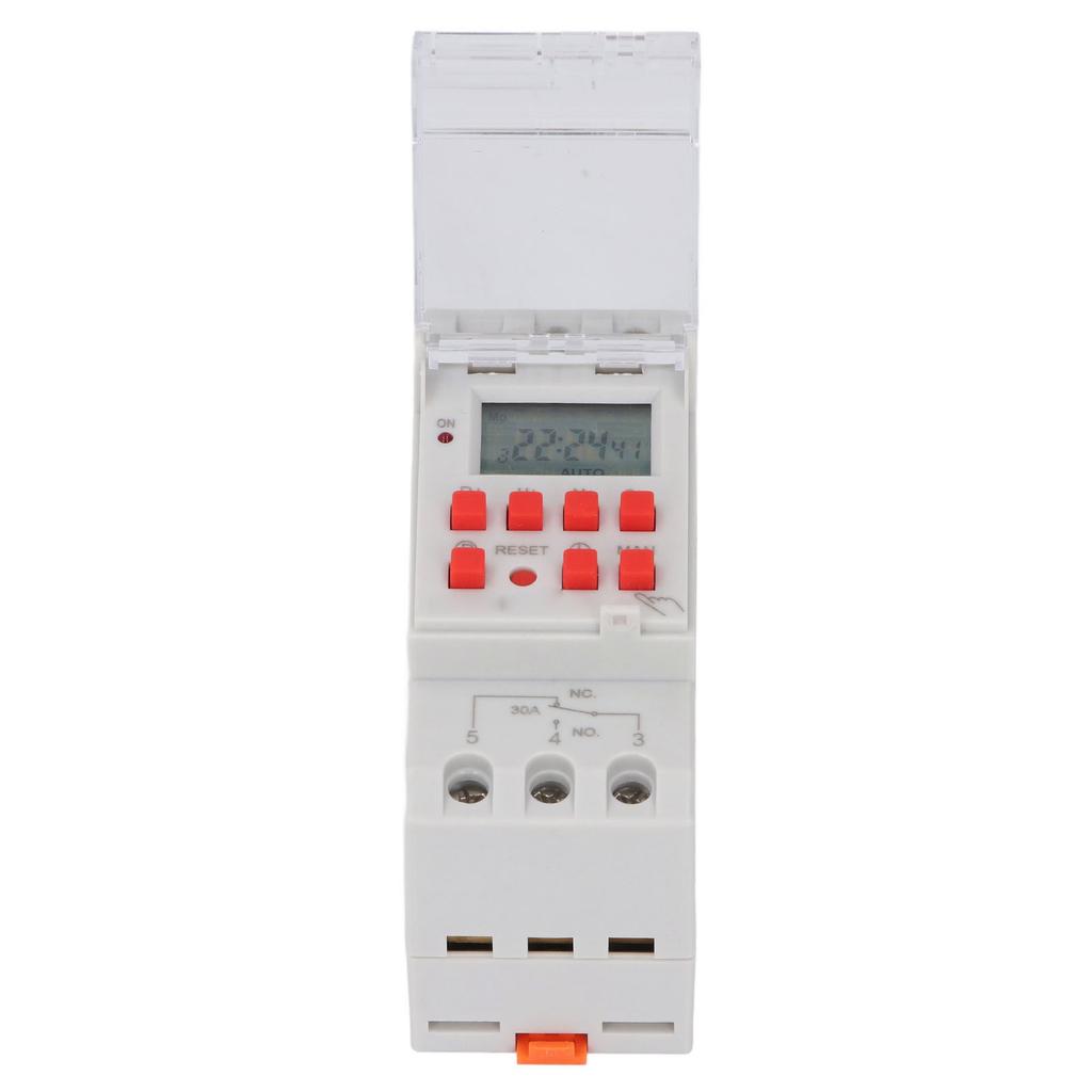 Timer Switch LCD Display 7 Day Programmable Timer NO NC Output 35mm DIN Rail Mount Miscontact Lock