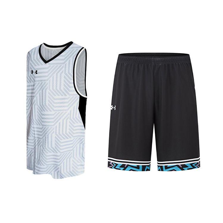

Under Armour Logo Print Дышащая майка и полосатые спортивные шорты Комплект мужской спортивной одежды 23500102-100+24500211-001 M