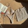 Women Sexy Strappy Special Mesh Three Piece Bikini Swimwear